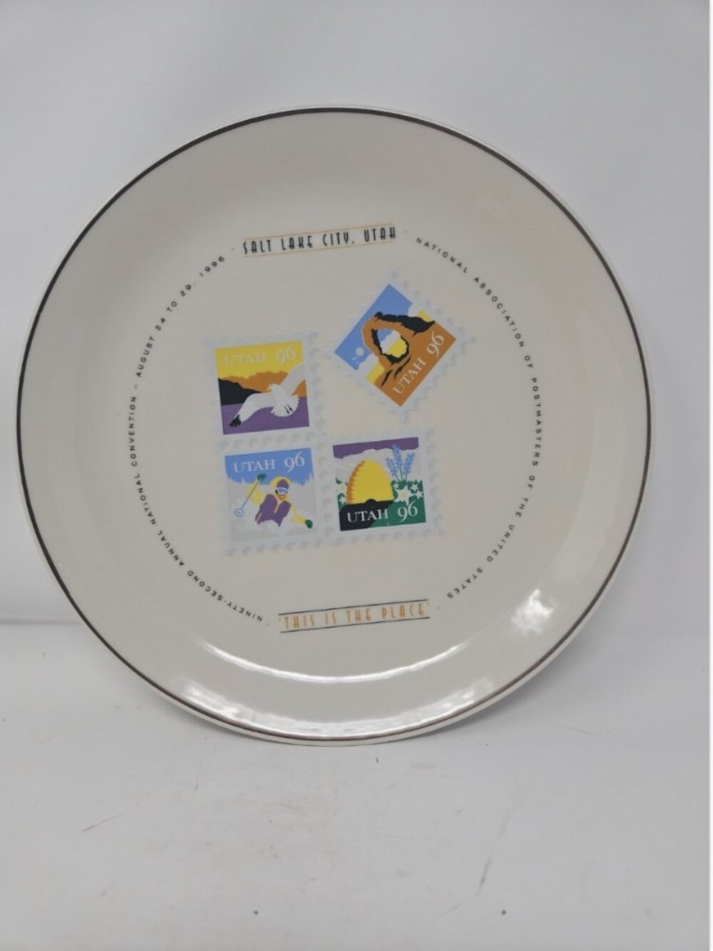 1996 National Association Postmasters Convention Plate Salt Lake City Utah NAPUS